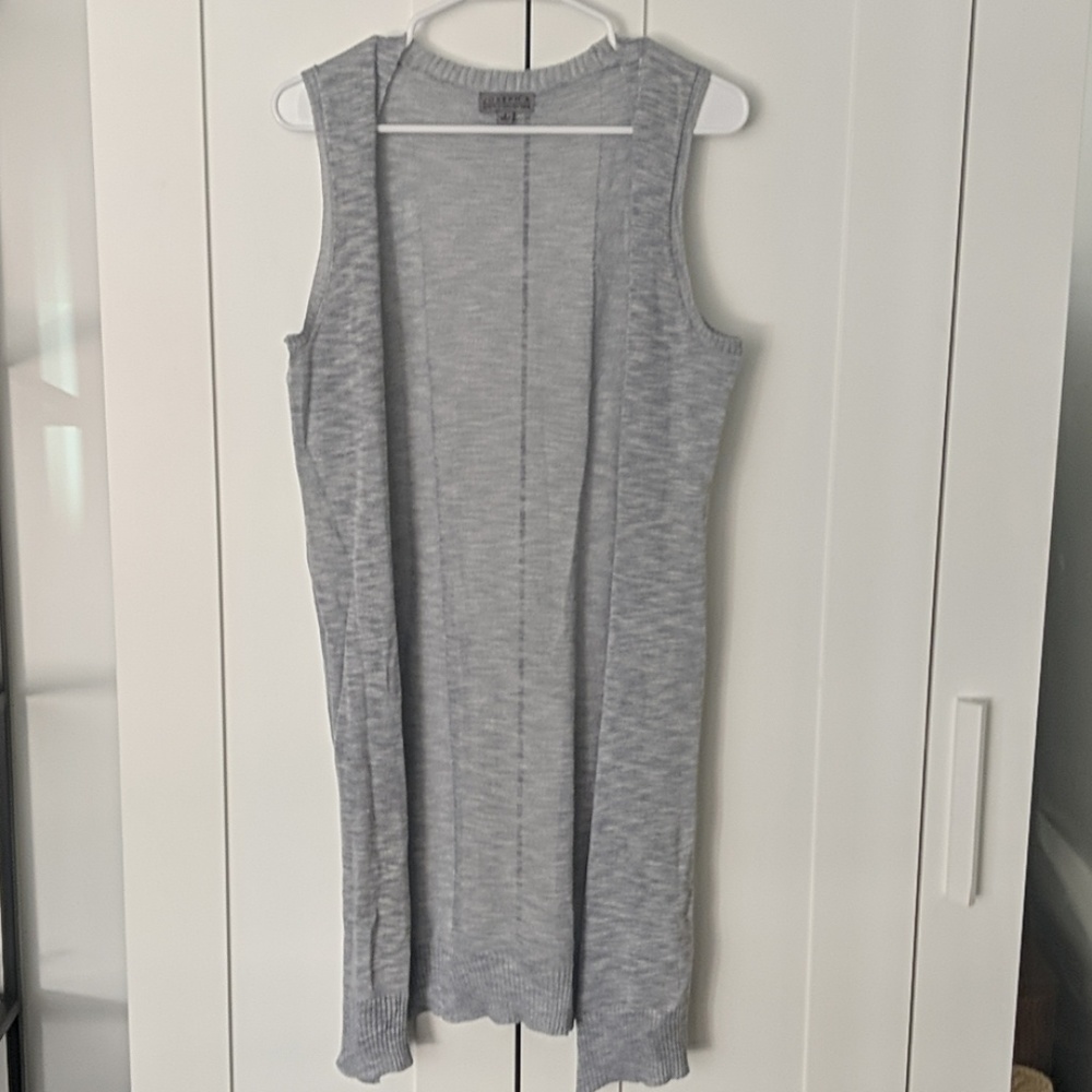 Light Blue Long Vest Sweater